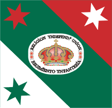 [Variant flag of the Army of the Three Guarantees: Regimiento de 
Línea Provincial de PUebla]